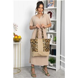 Сумка Шопер (бежевый/лео) СШ04