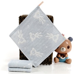 Creative gauze handkerchief, children's eating bib, with little bears, wholesale