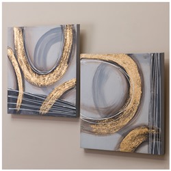 КОМПЛЕКТ ИЗ 2-Х КАРТИН "ЗОЛОТАЯ АБСТРАКЦИЯ" 40Х40*2,5 СМ (КАЖДАЯ)
