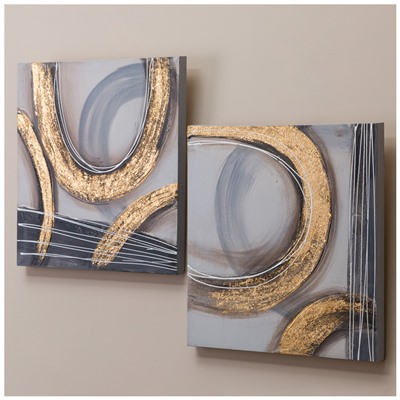 КОМПЛЕКТ ИЗ 2-Х КАРТИН "ЗОЛОТАЯ АБСТРАКЦИЯ" 40Х40*2,5 СМ (КАЖДАЯ)