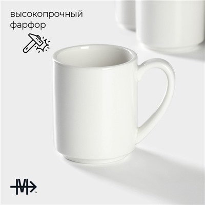 Набор кружек Magistro Mien, 270 мл, 6 шт., фарфор, белый