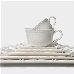 Блюдо сервировочное Magistro Kingdom, 38.5×23.5×2.5 см, фарфор, белое