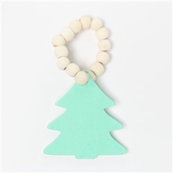 Кольцо для салфеток «Ёлочка», зелёное, 6×7 см, дерево