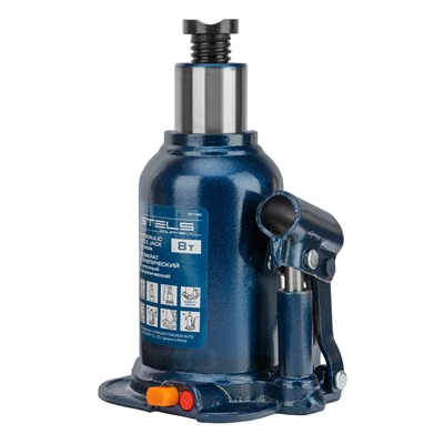 Домкрат гидравлический бутылочный телескопический, 8 т, подъем 180-410 мм Stels