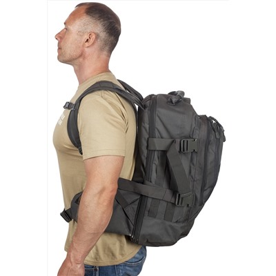 Тактический трехдневный рюкзак Expandable Backpack (40-60 литров, темно-серый) - Специальные плотные и мягкие вставки на спине позволяют с комфортом использовать рюкзак при максимальной загрузке. Имеется удобная ручка для переноски №204
