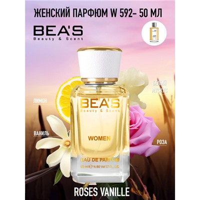 Beas W592 Mancera Roses Vanille For Women edp 50 ml, Парфюм женский Beas W592 создан по мотивам аромата Mancera Roses Vanille