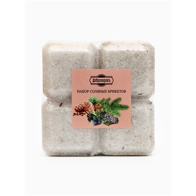 Соляной брикет набор 4 шт "Можжевельник, чабрец, кедр, пихта" по 200 гр "Добропаровъ"