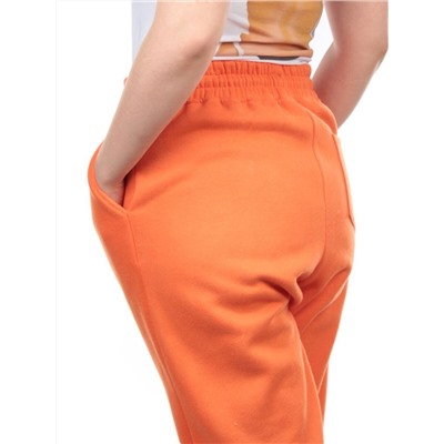 M045 ORANGE Брюки спортивные женские на флисе (100% хлопок) 7986
