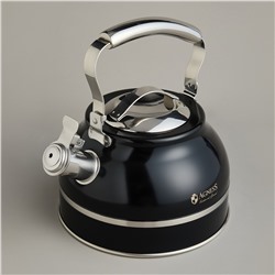 ЧАЙНИК AGNESS СО СВИСТКОМ 2,7Л, ТЕРМОАККУМУЛИРУЮЩЕЕ ДНО, 304 СТАЛЬ,  ИНДУКЦИЯ