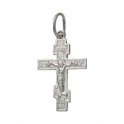 крест из серебра штампованный родированный