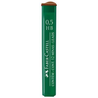 Грифели для механических карандашей Faber-Castell "Polymer", 12шт., 0,5мм, HB