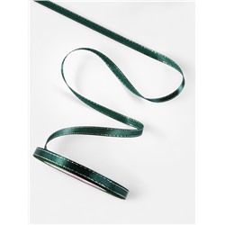 Лента атласная, с серебряным люрексом, 6 мм, 23±1 м, зелёная №70