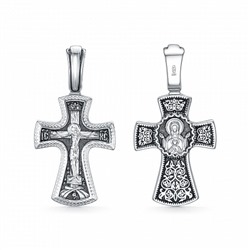 Крест из серебра литье частичное чернение