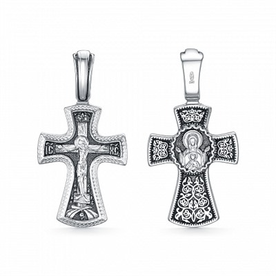Крест из серебра литье частичное чернение