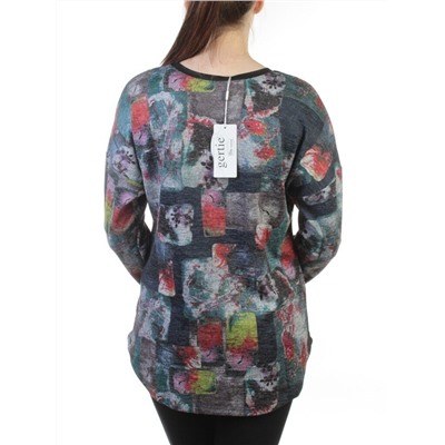 4001 DK. BLUE Кофта женская (60% хлопок, 20% вискоза, 10% полиамид, 10% эластан)