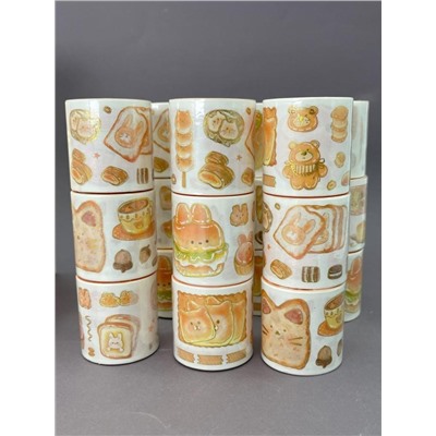 Декоративный скотч "Cute food", mix, шоу-бокс 24 шт.