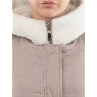 2661 BEIGE Пальто двухстороннее женское еврозима (100 гр. холлофайбер)