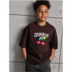 Футболка "Кайф" коричневый Мальчик