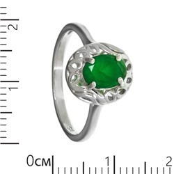 Кольцо ажурное с зелёным фианитом ТШКН.729Ф81.24