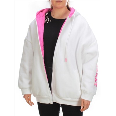 2562 WHITE/PINK Худи женское (50 гр. синтепон)