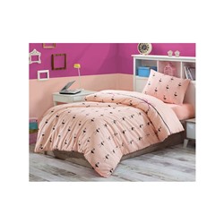 1 сп. Комплект Постельного Белья Tek Kişilik Flamingo Pudra