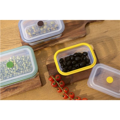 Контейнер для переноски и хранения силиконовый прямоугольный складной Silikobox, 600 мл, желтый