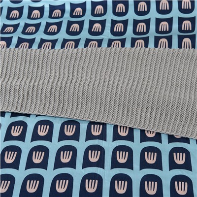 Комплект постельного белья полутораспальный из сатина голубого цвета с принтом Blossom time из коллекции Cuts&Pieces