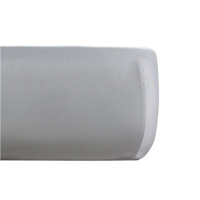 Простыня на резинке из премиального сатина светло-серого цвета из коллекции Essential, 200х200х30 см
