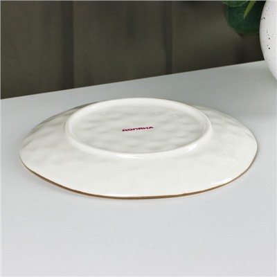 Тарелка Доляна «Космос», d=18.5 см, фарфор, белая, синяя