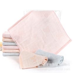 New product Three-layer jacquard gauze square towel Rouran absorbent kitchen towel Manufacturer gift wholesale