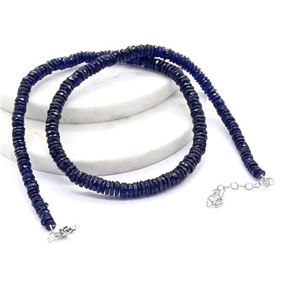 Бусы из натуральной Шпинели синей огранка, 48см, 53г.