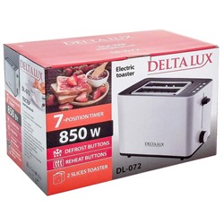 Тостер 850 Вт DELTA LUX DL-072 белый
