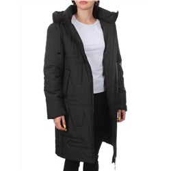 1073 BLACK Пальто зимнее облегченное женское (холлофайбер 150 гр.)