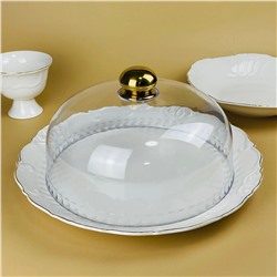 109-260 Блюдо 34х17см с крышкой КРОКУС ЗОЛОТО в под.уп.(х8)Фарфор