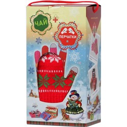 HILLTOP. Новый год. Набор Зимние гуляния (чай + перчатки) 80 гр. карт.упаковка