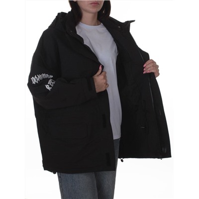 3104 BLACK Куртка демисезонная женская (100 гр. холлофайбер)