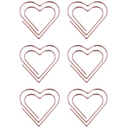 Скрепки фигурные 27мм, Meshu "Hearts", 6шт., пакет с европодвесом