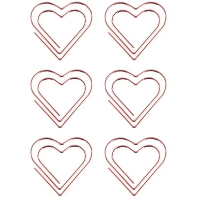 Скрепки фигурные 27мм, Meshu "Hearts", 6шт., пакет с европодвесом