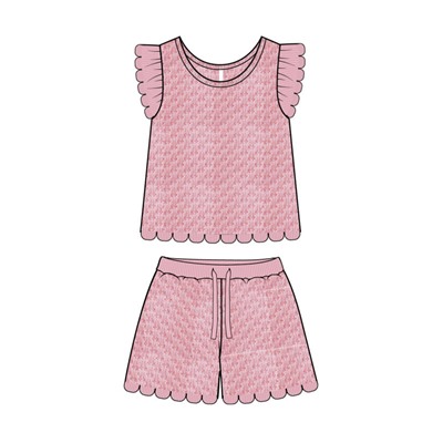 Комплект для девочки: футболка, шорты