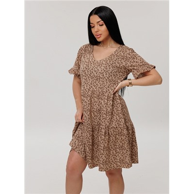 Женское платье Пл-117(К) / Коричневый (цветы)
