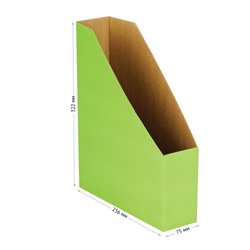 Накопитель-лоток архивный, микрогофрокартон, 75 мм, зеленый