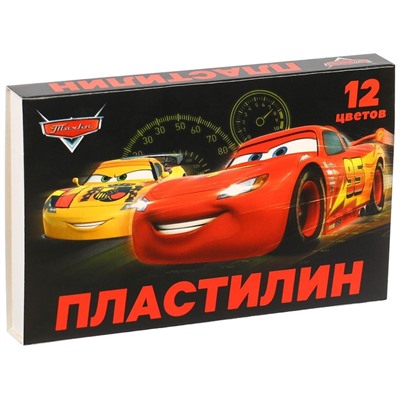 Пластилин 12 цветов, 180 г, Тачки