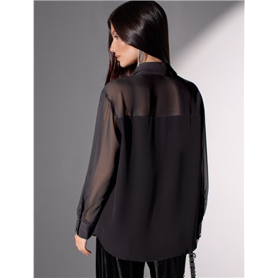 Блузка полупрозрачная из креп шифона