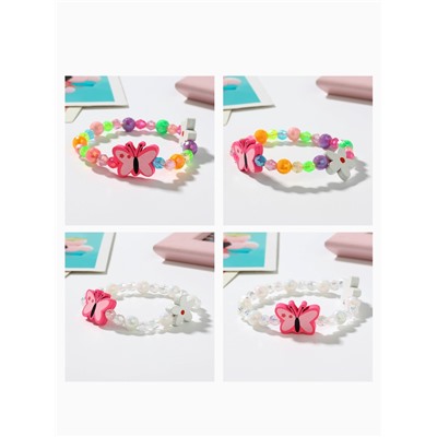 Браслет детский Выбражулька «Бабочка с цветочком», d=5 см. МИКС