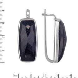 Серьги 'Поль' с авантюрином, родий ИАСК33412Х30АВСR2