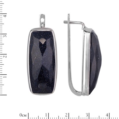 Серьги 'Поль' с авантюрином, родий ИАСК33412Х30АВСR2