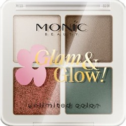MONIC BEAUTY Тени для век 4 цв Glam&Glow! Unlimited All Day Color 05 King Stone