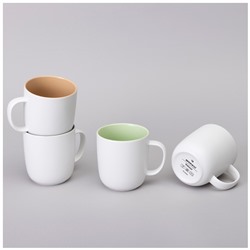 НАБОР КРУЖЕК BRONCO "VELOUR" 4 ШТ. 400 МЛ МИКС БЕЛЫЙ