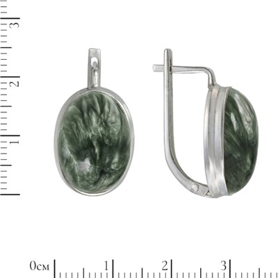 Серьги 'Скай' с серафинитом ИАСК31113Х18СР0N6