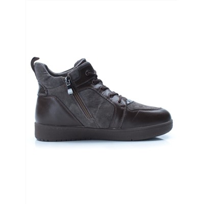 04-PA-18Z BROWN Ботинки зимние женские (натуральная замша и кожа, шерсть)